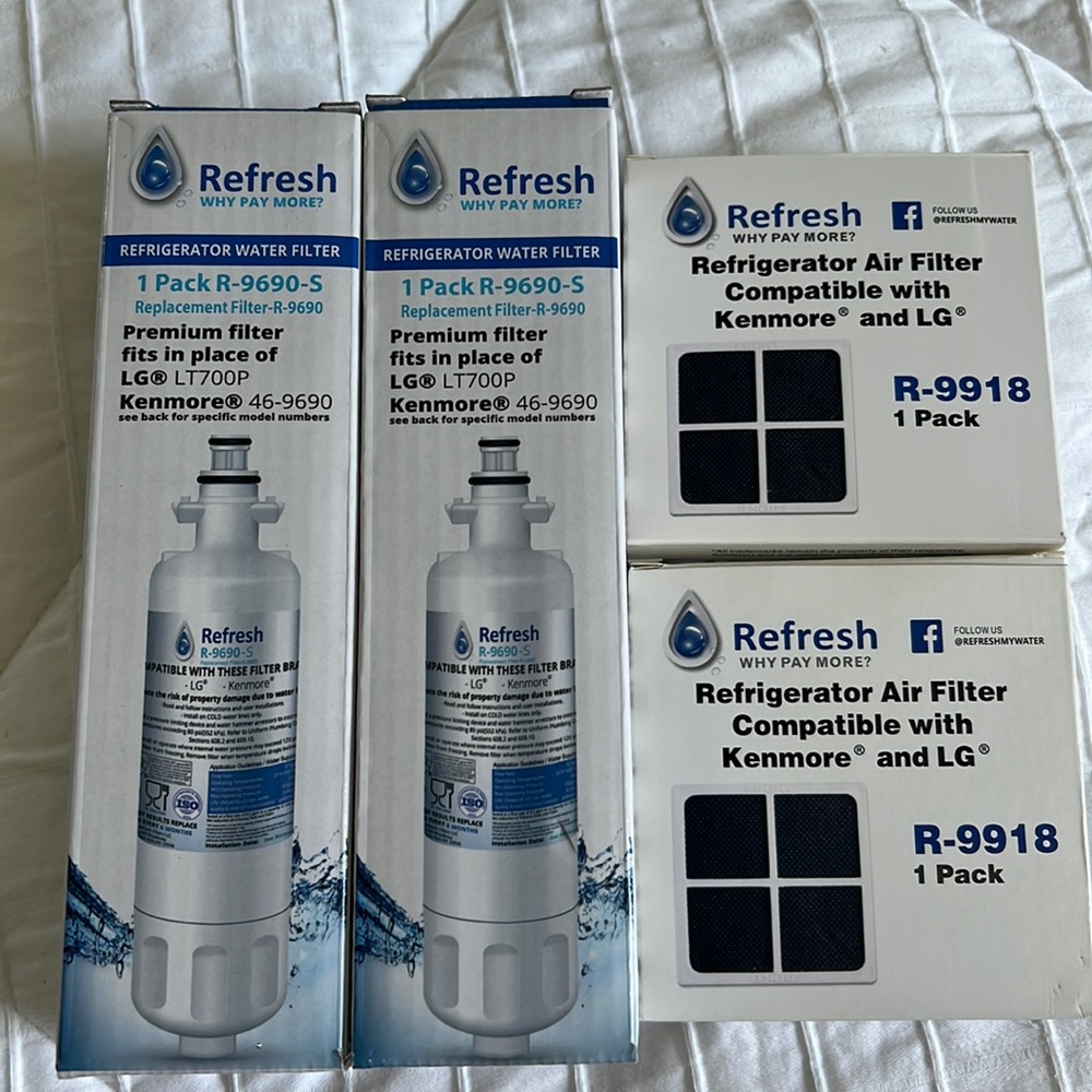 Fridge water and air filter 2 pack